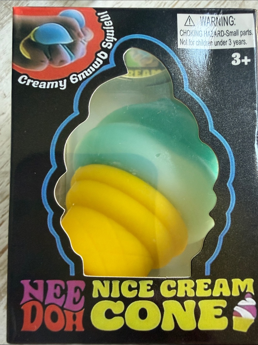 Needoh nice Cream Cone Kids Toy — light blue /Teal. **may be a dupe